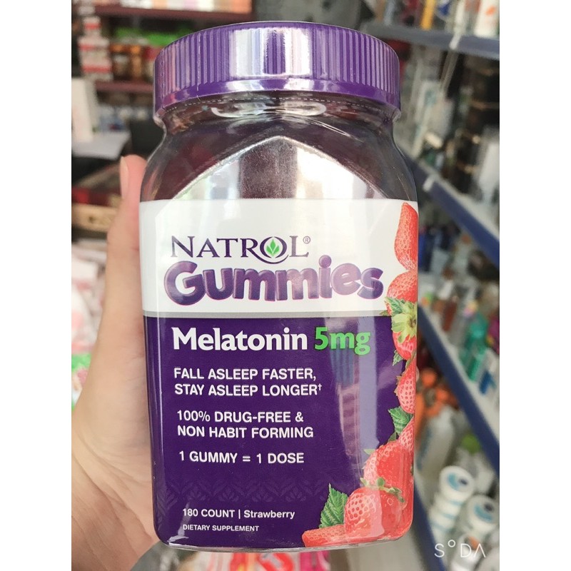 Kẹo dẻo hỗ trợ ngủ ngon Melatonin Natrol 10mg 90v/180v