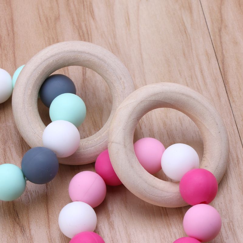 Vòng Tay Chuỗi Hạt Silicone Màu Sắc Tươi Sáng Cho Bé