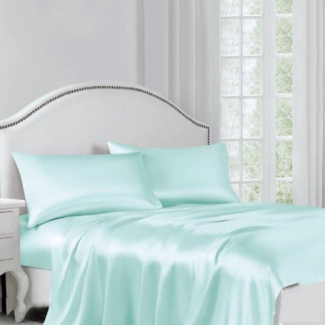 Bộ Chăn Ga Gối Lụa Cao Cấp NITE9SILK TRAMDO BEDDING Màu Xanh Ngọc
