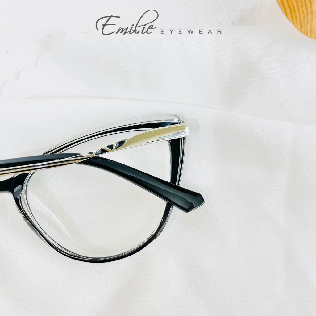 Gọng kính mắt mèo nhựa dẻo càng nhíp chắc chắn Emilie eyewear phụ kiện thời trang 7820