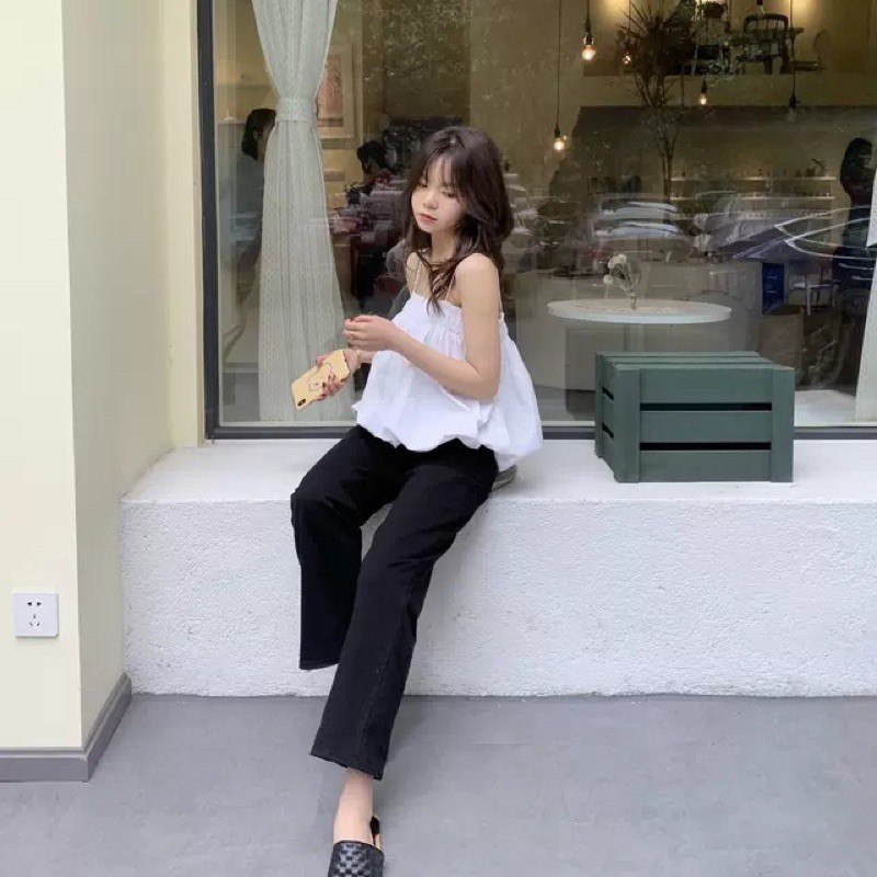 BÁN SỈ ÁO 2S CHUN NGỰC ĐEN TRẮNG CHO NỮ | BigBuy360 - bigbuy360.vn