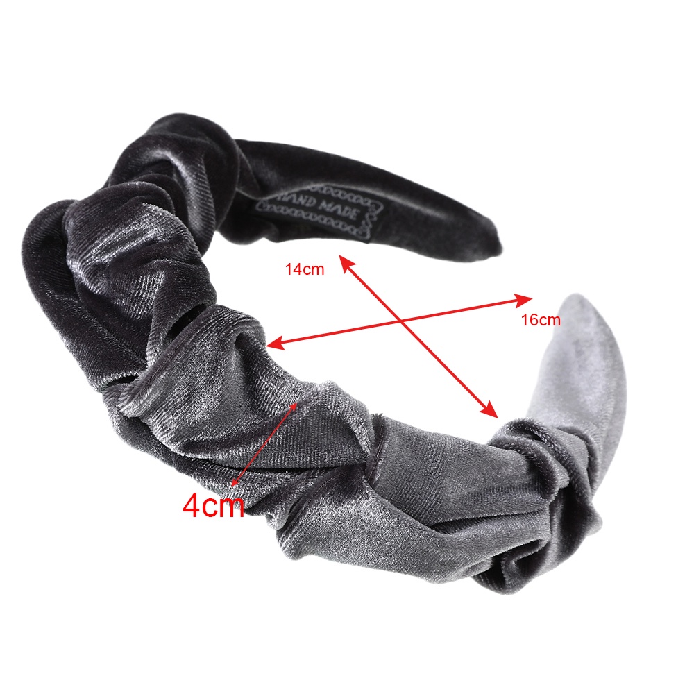 Băng Đô Cài Tóc Haimeikang Bằng Vải Flannel Xếp Ly Đơn Giản Thời Trang Hàn Quốc