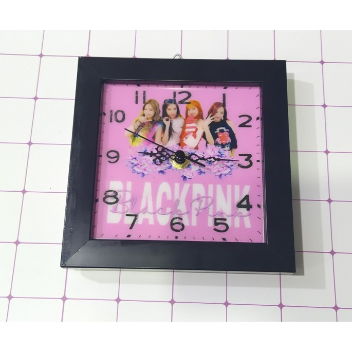 Đồng hồ treo tường blackpink dạng khung ảnh 13x13 cm DHTI3 đồng hồ cute dễ thương blink kpop idol