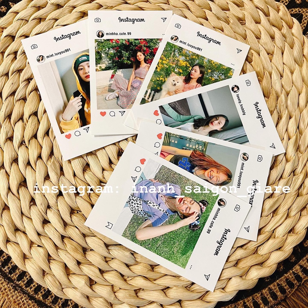 In ảnh INSTAGRAM THEO YÊU CẦU in ảnh size 6x9 cm 🌈 INSTAGRAM THIẾT KẾ ĐƠN GIẢN 6X9CM thay được avatar + nick + ảnh chính