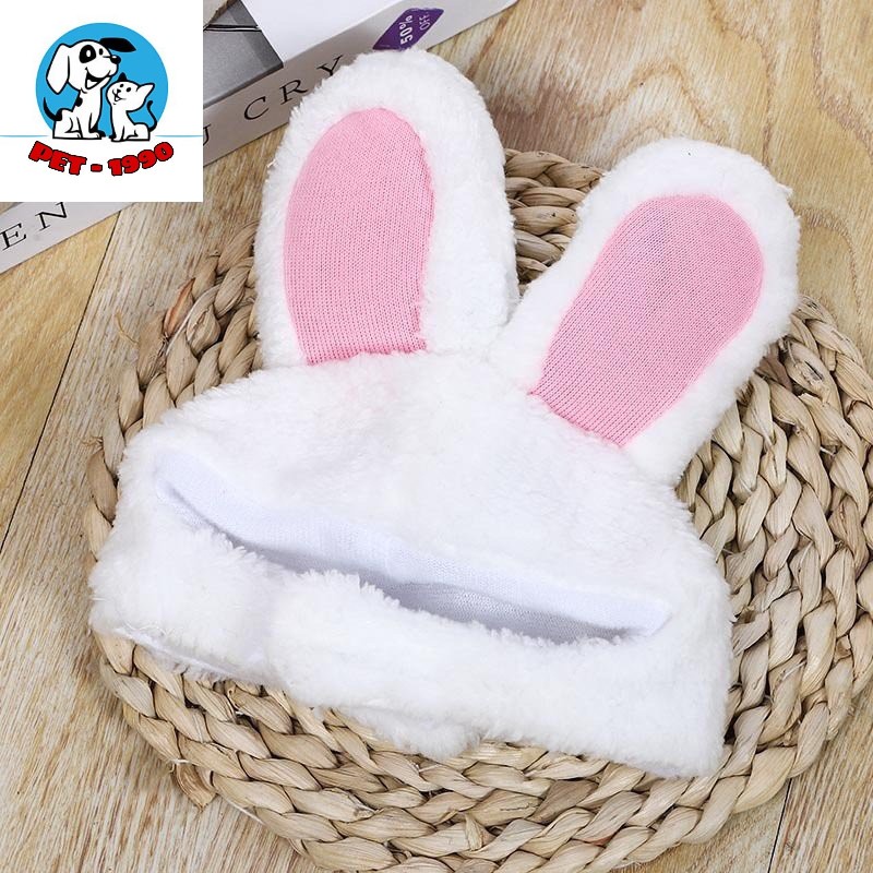 Mũ Tai Thỏ Lông Cừu Cute Giữ Ấm Tạo Kiểu Dáng Xinh Xắn Cho Thú Cưng