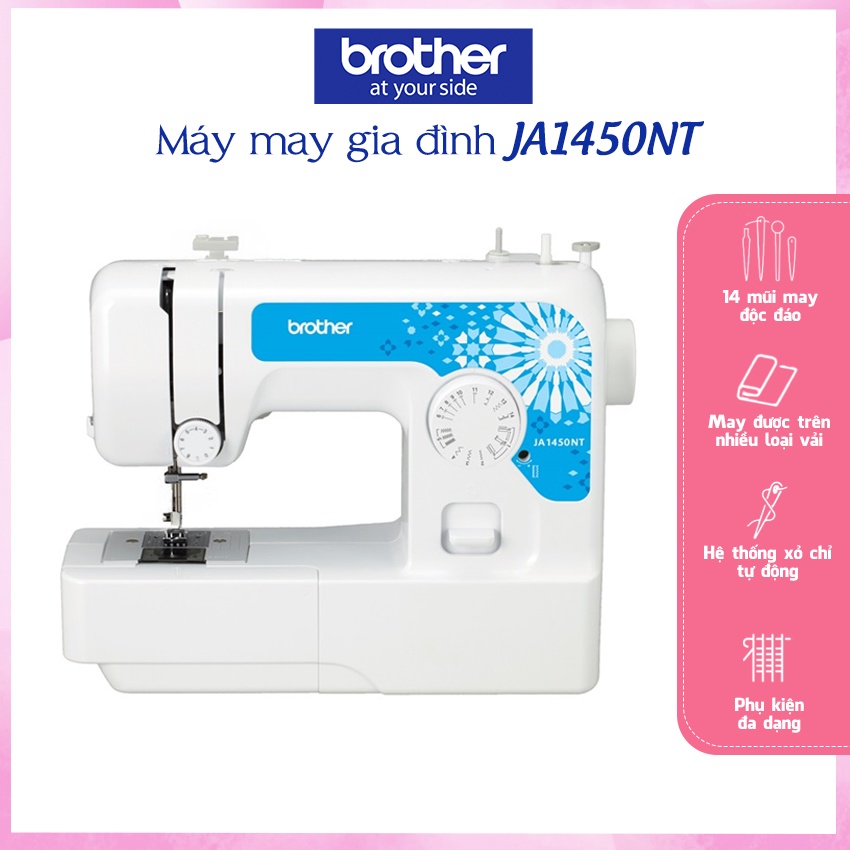 [Mã BMLT300 giảm đến 300K] Máy may cơ Brother JA1450NT Hàng chính hãng, Bảo hành 12 tháng, Xỏ chỉ tự động