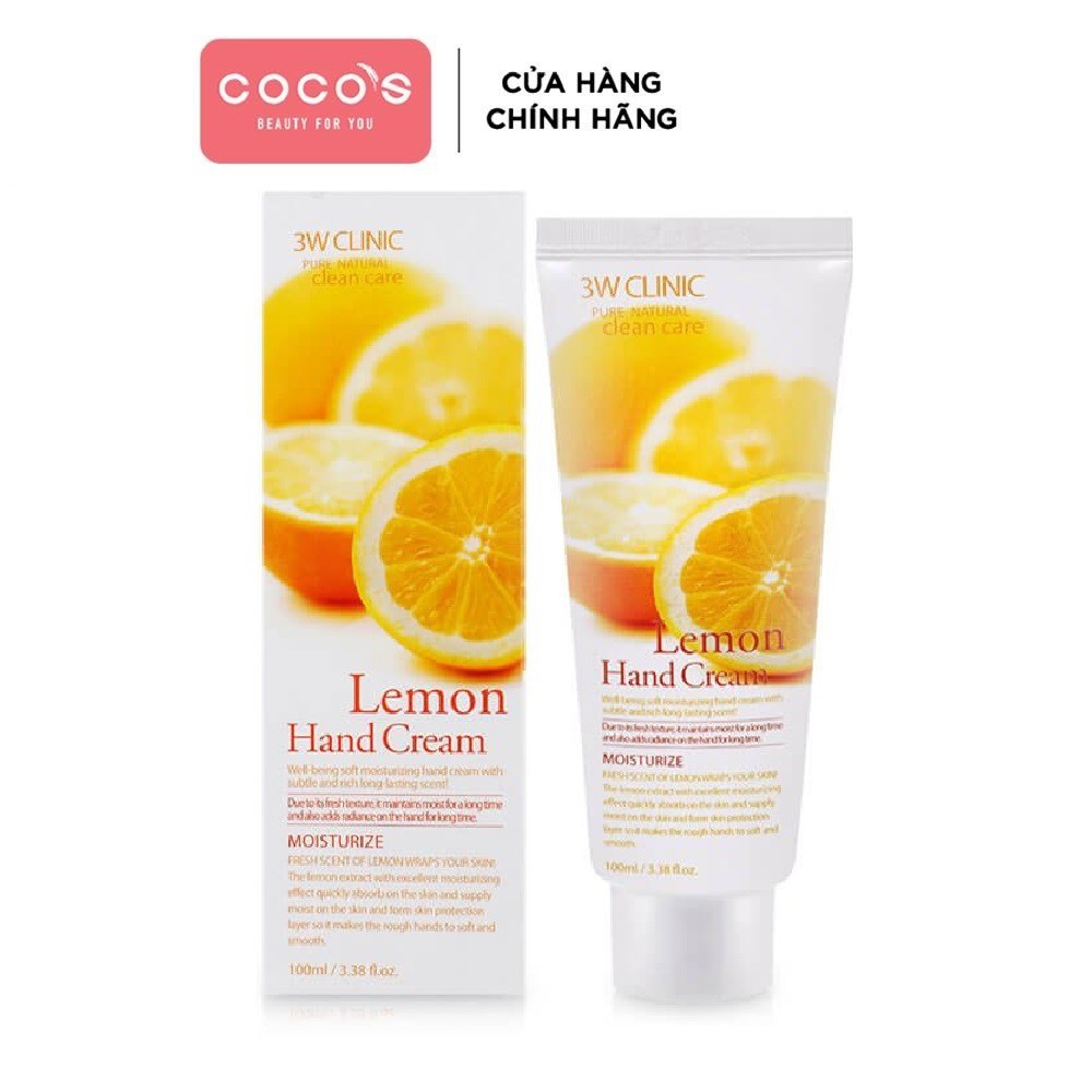 Kem Dưỡng Da Tay Hương Chanh 3w Clinic Lemon Hand Cream 100ml