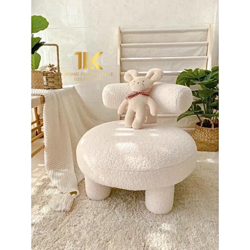 Ghế Noom đệm lông cừu cao cấp - bắc âu