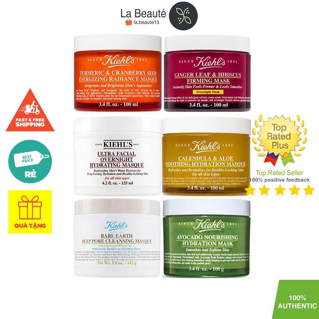 Kiehl's Turmeric, Ginger, Overnight, Calendula - Mặt Nạ Kiehl's Đủ Loại 100ml-125ml