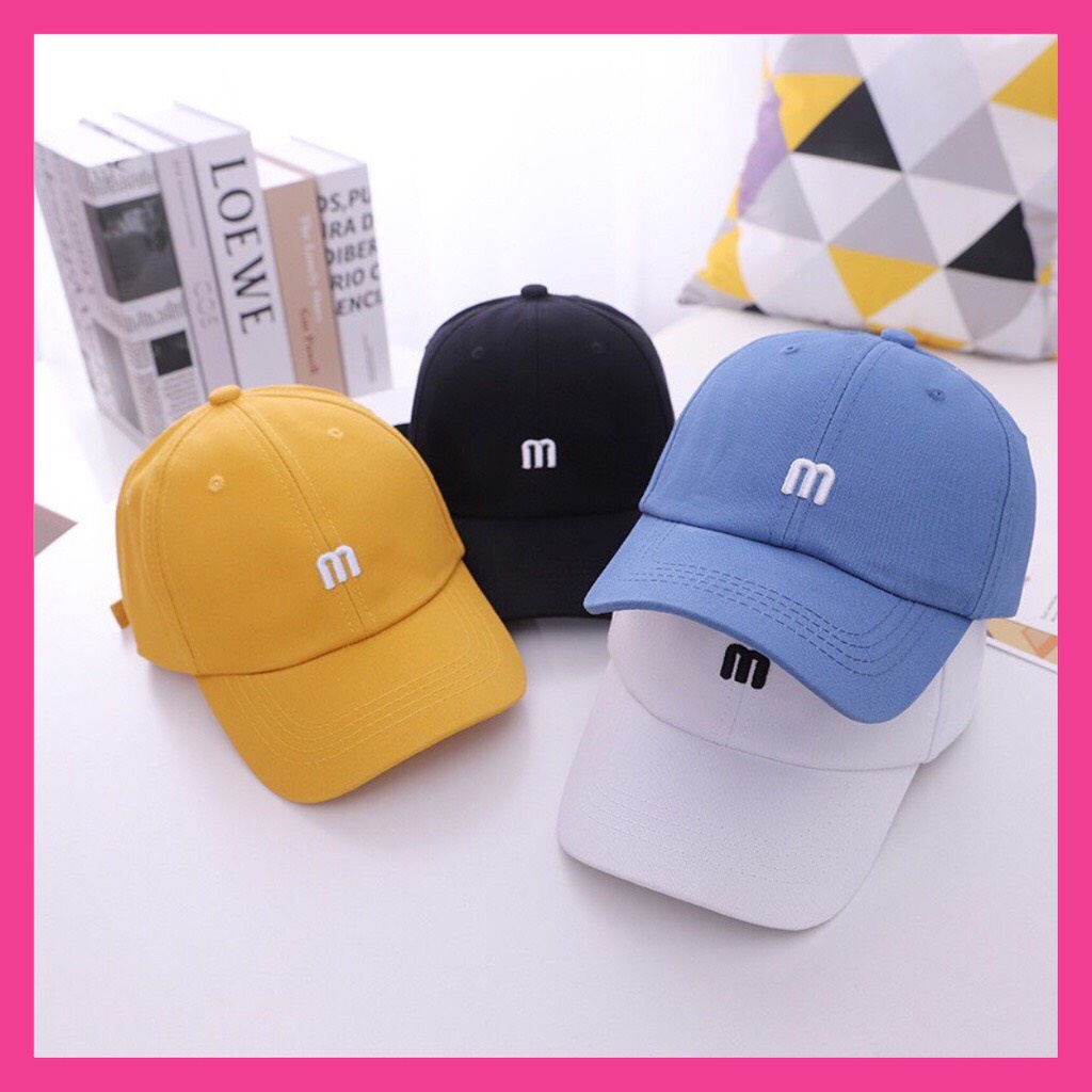 Mũ lưỡi trai họa tiết thêu chữ m nón kết phong cách Ulzzang Unisex SV-27
