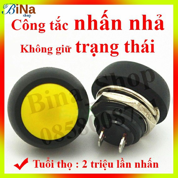 Công tắc nhấn nhả có chống nước, nút nhấn Reset/Passing/Arduino/Còi Xe/Chuông Cửa