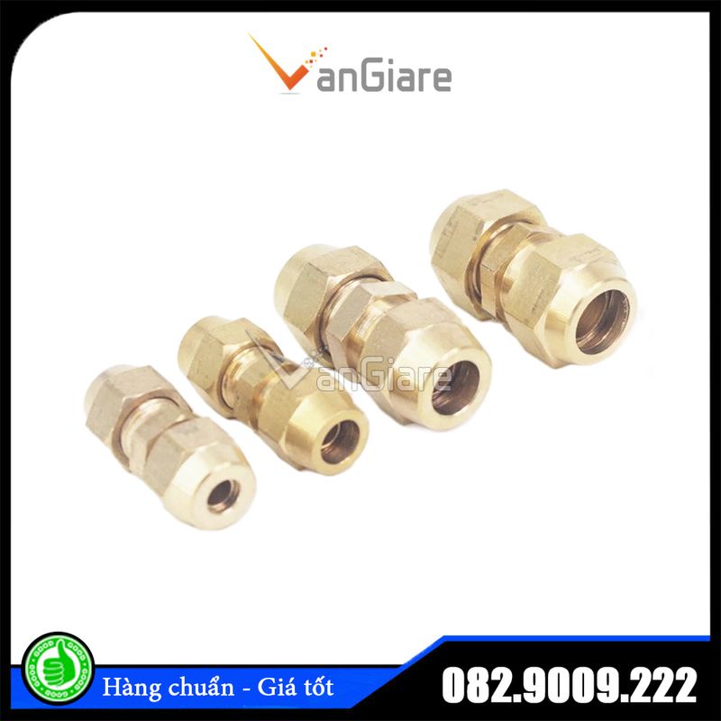 Nối 2 đầu côn lồi ống đồng 6mm 8mm 10mm 12mm 16mm 19mm, 2 đẫu lã