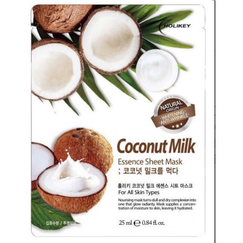 Mặt Nạ Dừa HOLIKEY COCONUT MILK ESSENCE SHEET MASK25ML