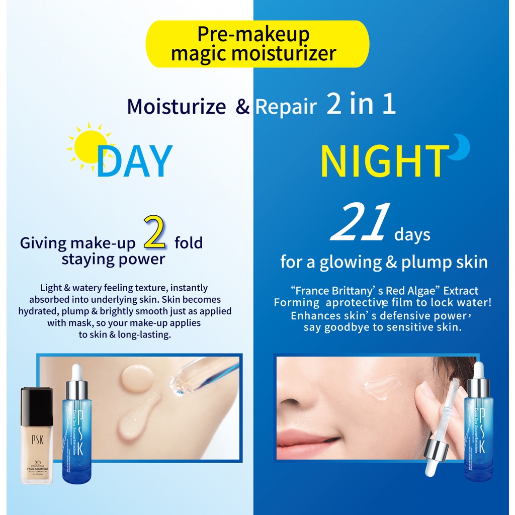Serum cấp ẩm phục hồi chiết xuất từ nguồn nước biển sâu PSK Deep Sea Source Extraction Moisturizing Repair Serum 34ml