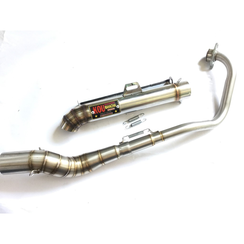 Pô KOU inox 304 full tem nhôm đóng bao gồm cả cổ 2 khúc 304 cho xe exciter, winer, sonic, raider fi, satria, gsx,