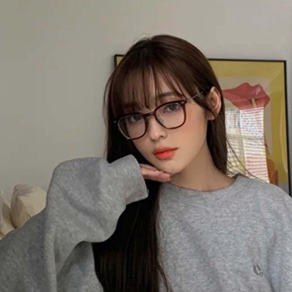 Mắt Kính Gọng Vuông Kim Loại Chống Bức Xạ Thời Trang Cho Nữ