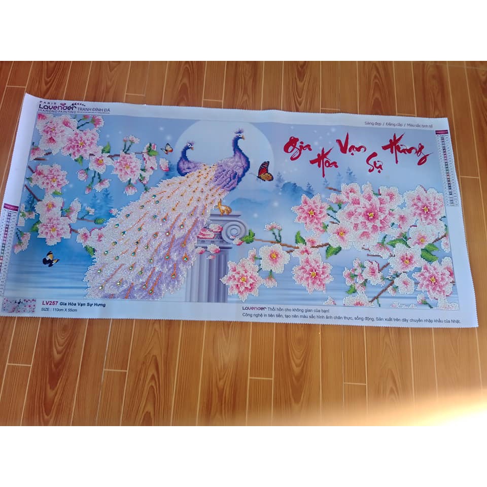 Tranh đính đá Gia Hòa Vạn Sự Hưng LV257 (110x55cm)- chưa đính đá