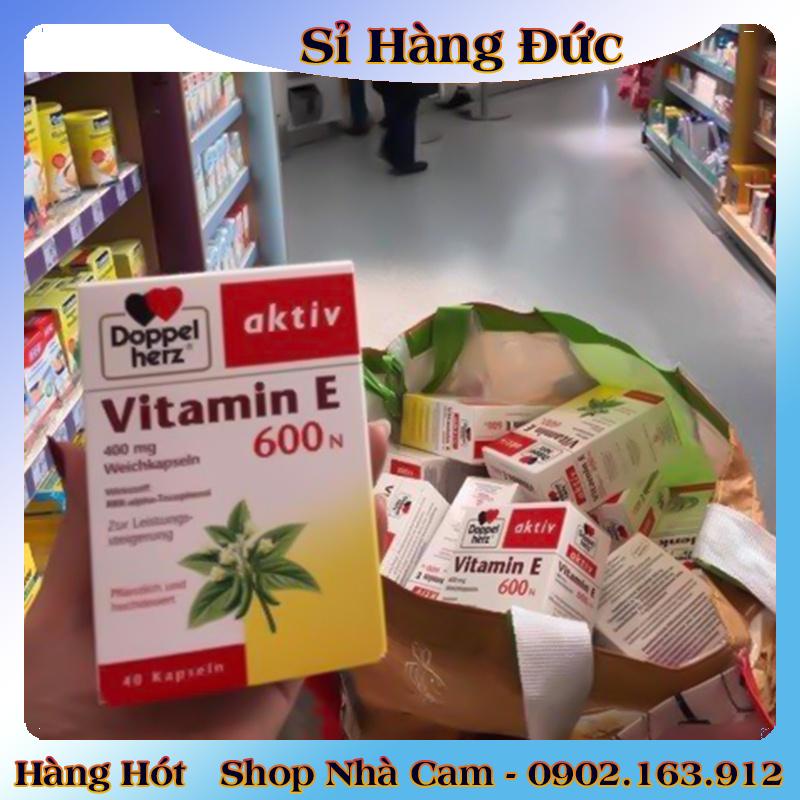 [auth] Viên uống Doppelherz Aktiv Vitamin E 600N của Đức, 40 viên -Nội địa Đức Đủ Bill [Hot]