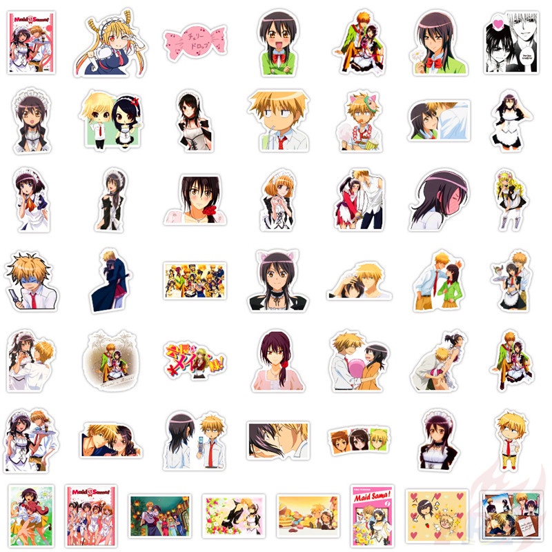Bộ 50 Miếng Dán Họa Tiết Anime Ayuzawa Misaki Usui Takumi Trang Trí Laptop Ván Trượt Thời Trang Diy Kaichou Wa Maid-Sama! - Series 03