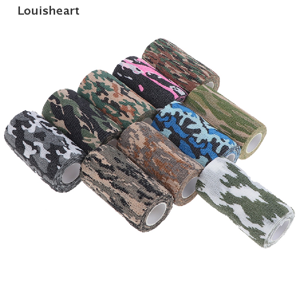 Louisheart 1Pc Outdoor Camo Gun Hunting Camping Camouflage Stealth Duct Tape Wrap 10cm*4.5m TFG
