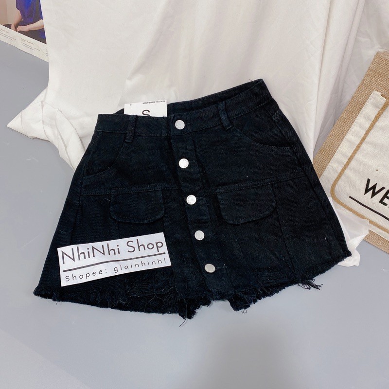 Quần giả váy jeans khuy 2916 QS1902 - NhiNhi shop