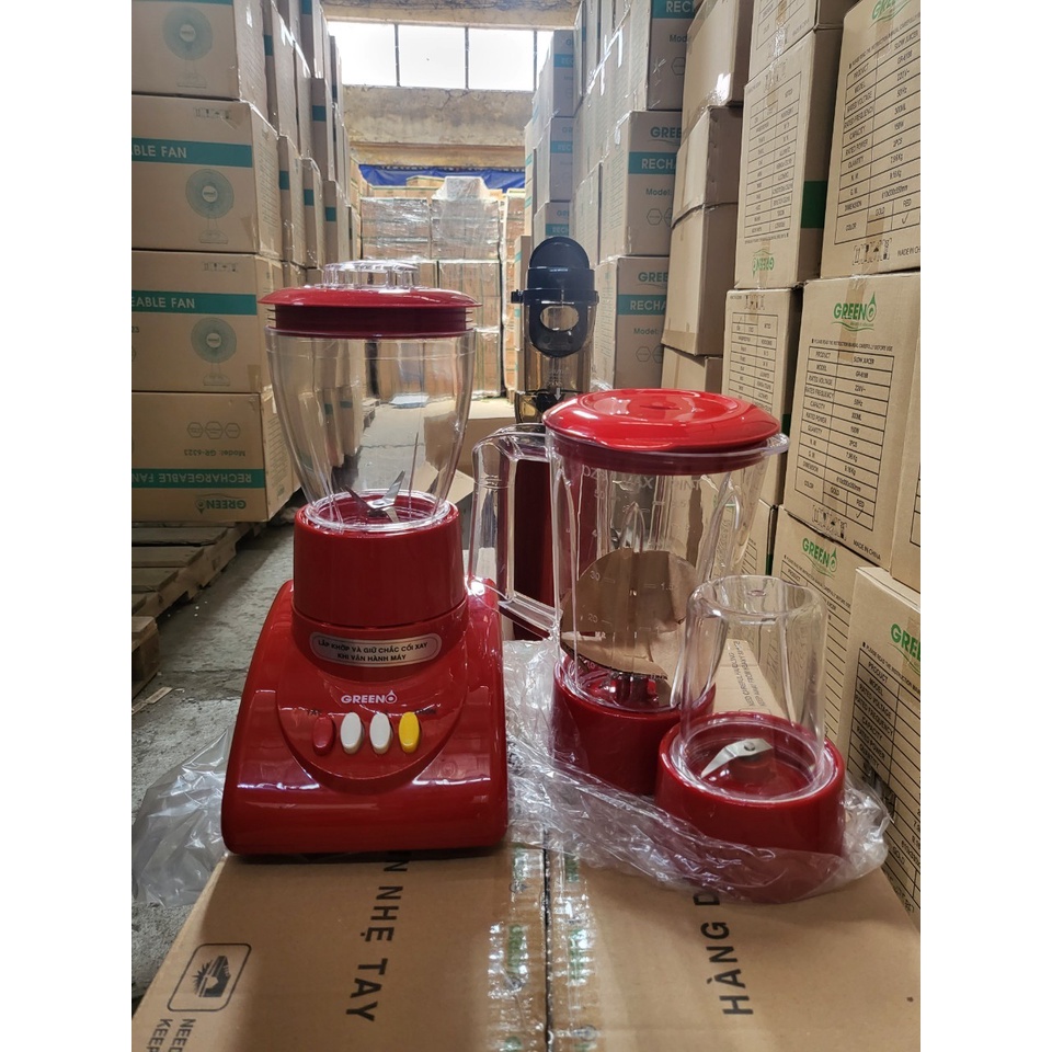 Máy Xay Sinh Tố 3 cối nhựa xịn Green Gr-6338