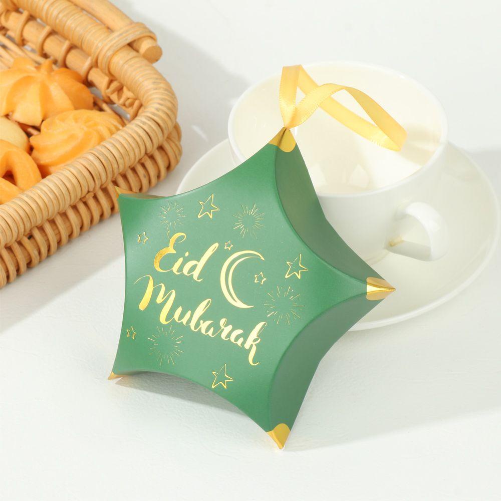 Bộ 5 Hộp Giấy Đựng Kẹo Họa Tiết Eid Mubarak Đạo Hồi Độc Đáo Trang Trí Nhà Cửa DIY