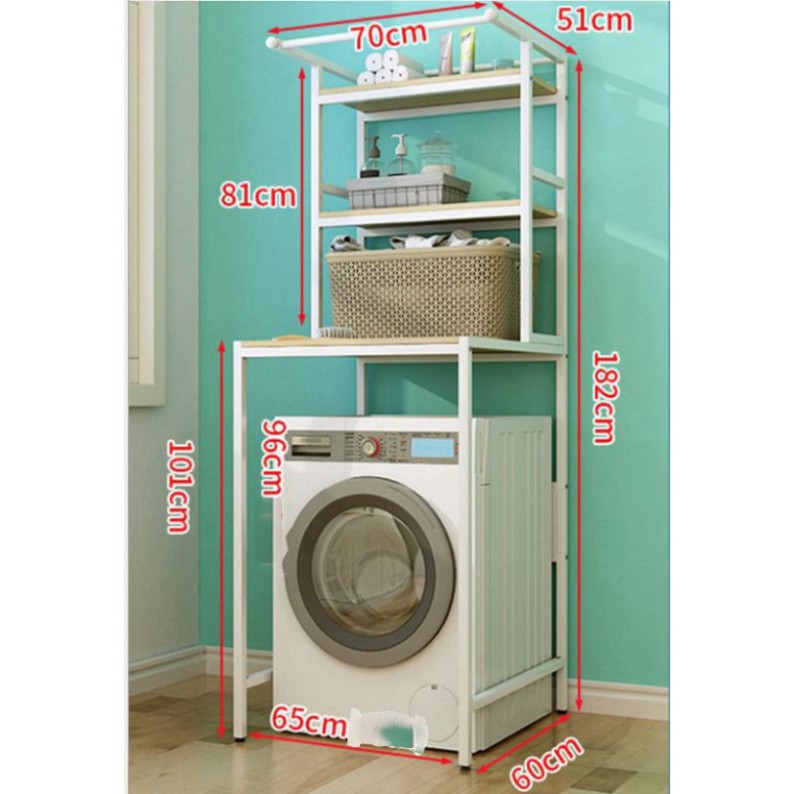 [ 𝐅𝐑𝐄𝐄𝐒𝐇𝐈𝐏 ] Kệ máy giặt cửa ngang 3 tầng Kava,Thép không gỉ