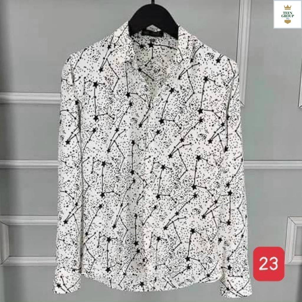 Áo sơ mi nam tenji sm23tg sơ mi nam chất lụa dài tay họa tiết ngôi sao 3d cao cấp tenji store 7 (44-73kg)