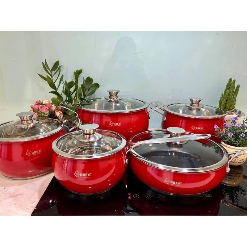 Bộ nồi inox 5 món Arber đức bảo hành 24 tháng
