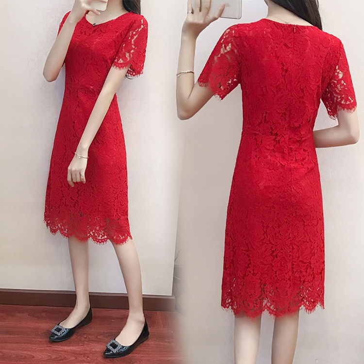 Đầm Ren Hàn Quốc Ngắn Tay Dáng Ôm Mới