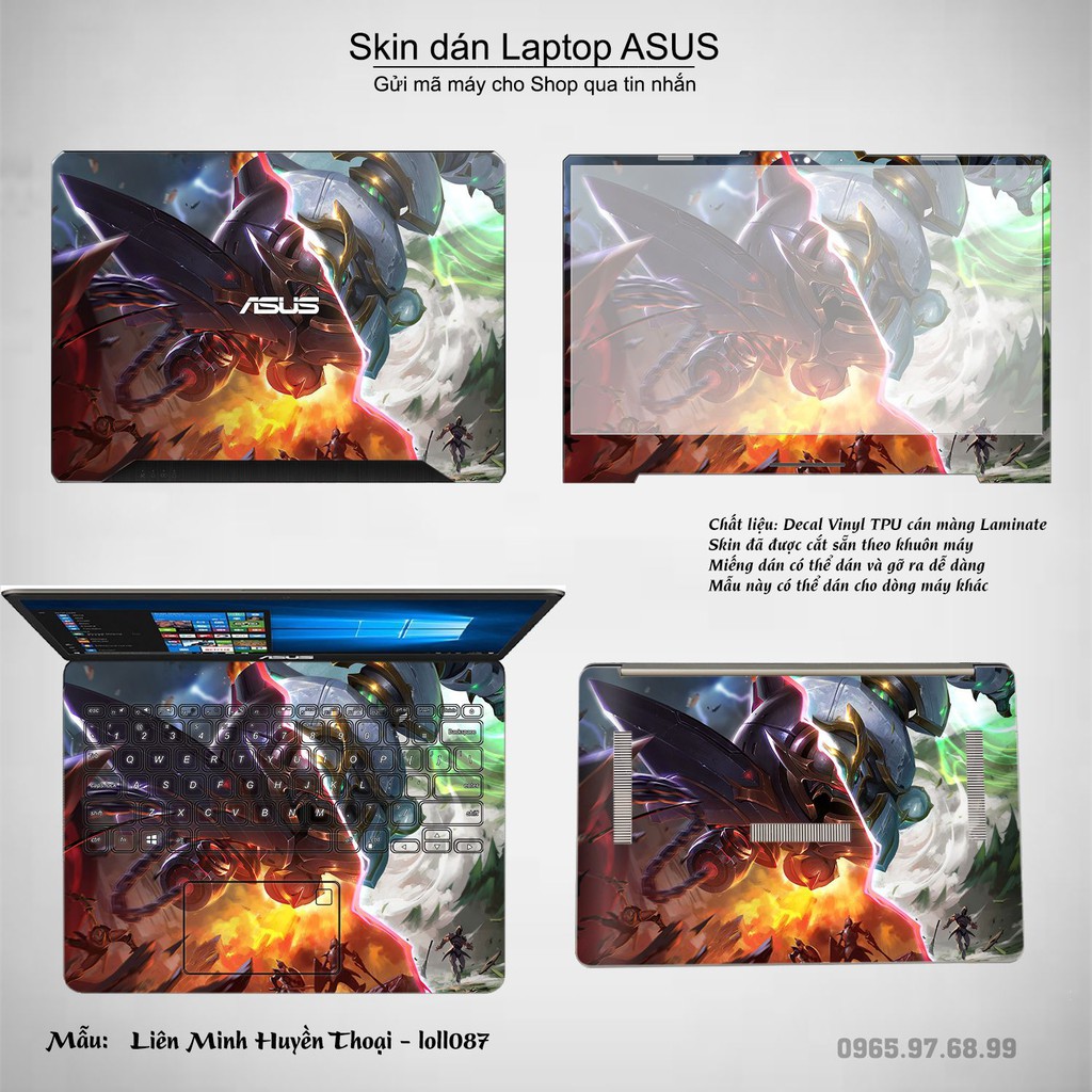 Skin dán Laptop Asus in hình Liên Minh Huyền Thoại nhiều mẫu 12 (inbox mã máy cho Shop)