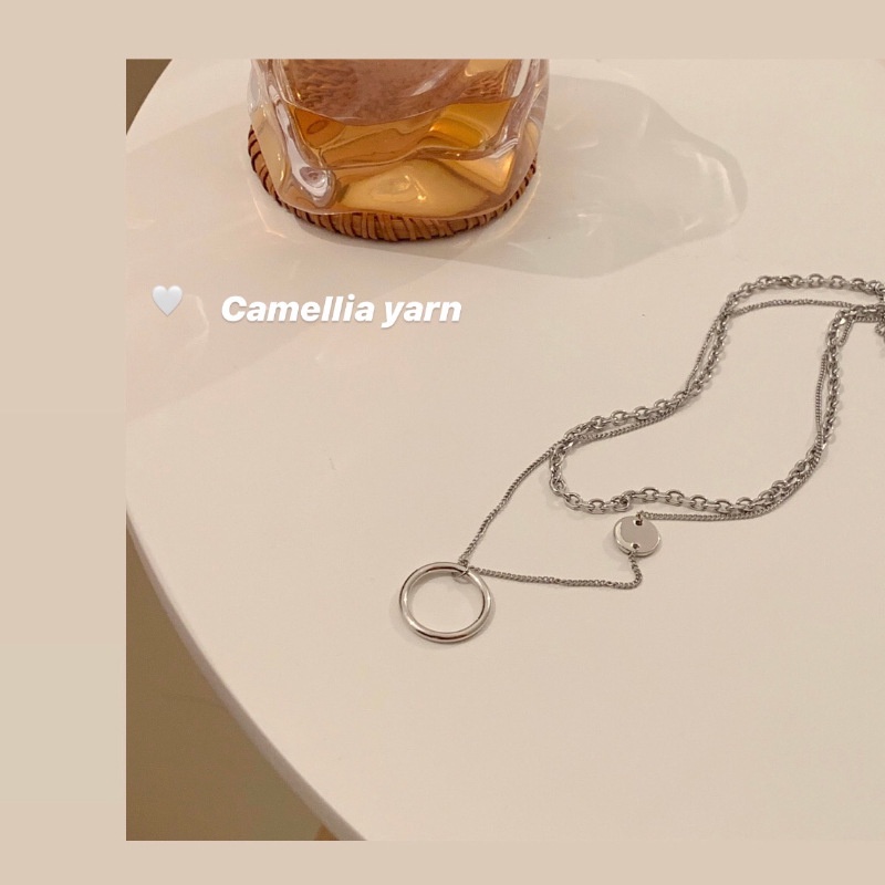 Vòng cổ hai lớp bằng thép titan thời trang cho nam và nữ