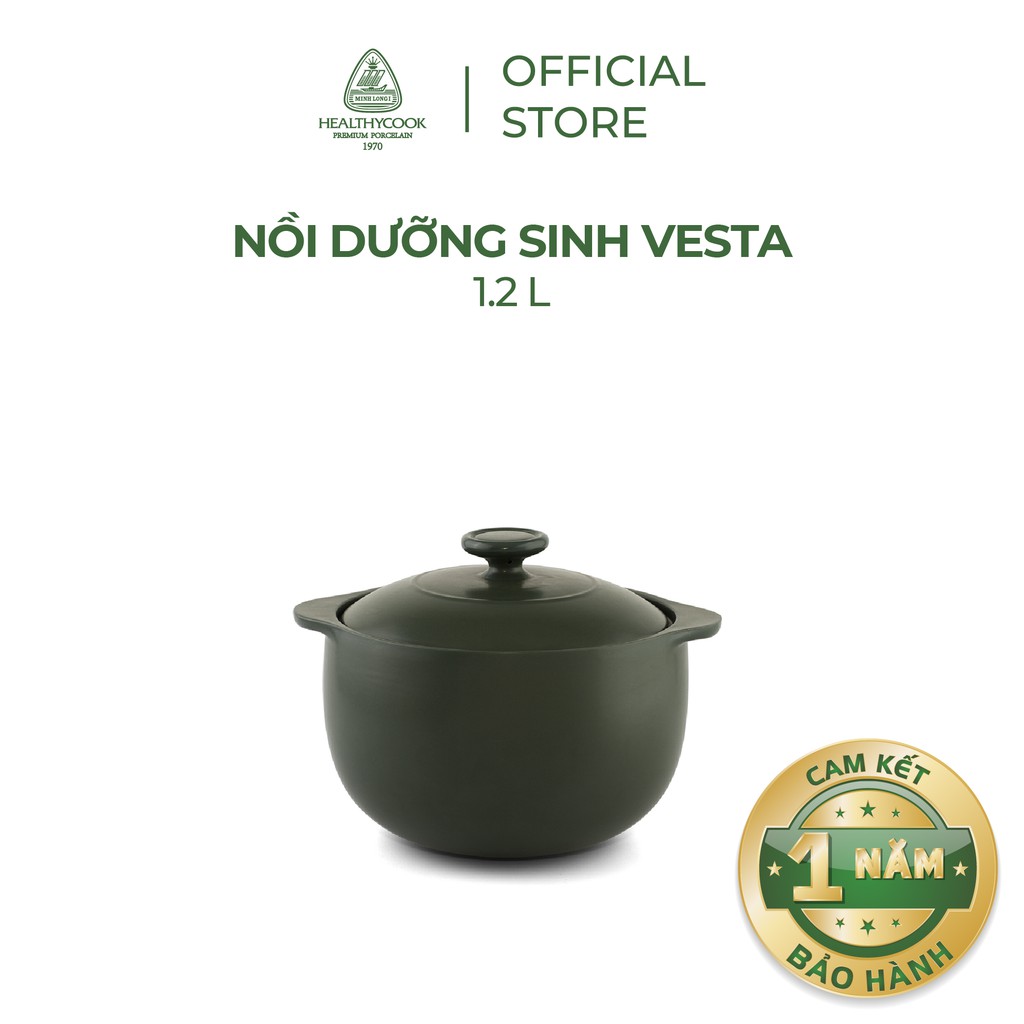 Nồi sứ dưỡng sinh Minh Long - Vesta 1.2 L + nắp