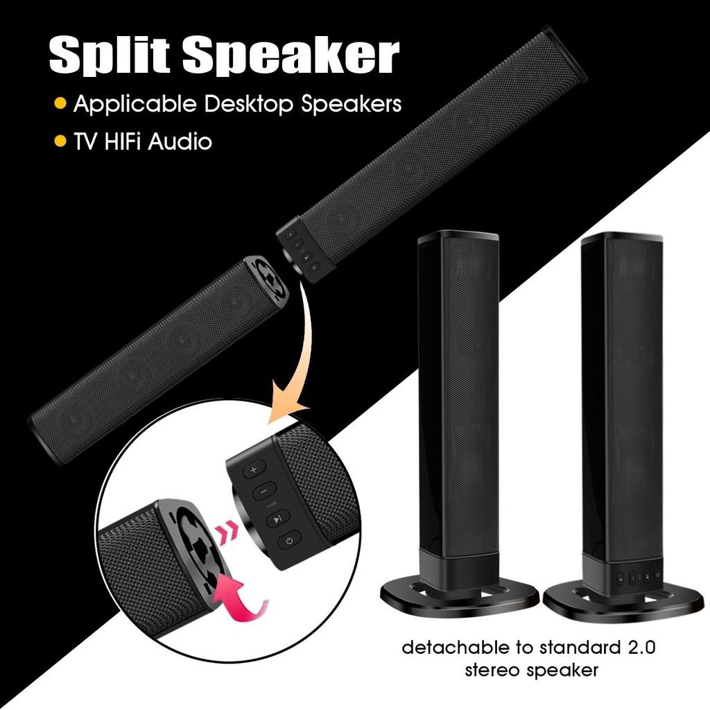 New Detachable Wireless FM Bluetooth 4.2 Soundbar Speaker TV Home Theater