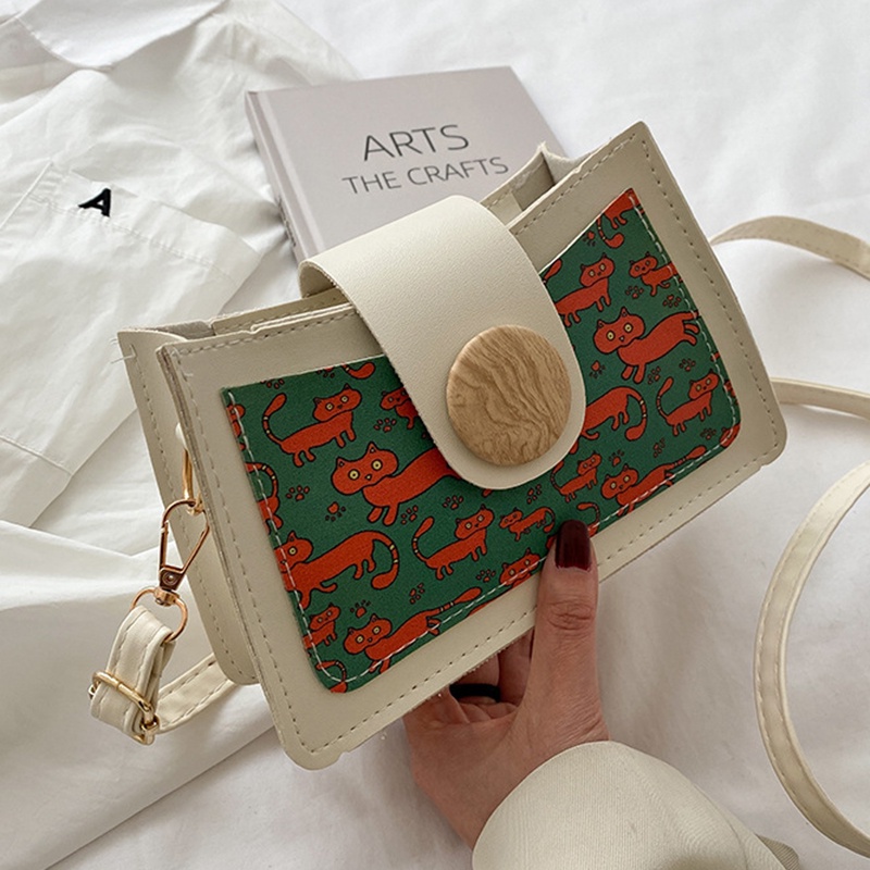 IELGY Túi Đeo Vai/Xách Tay In Họa Tiết Đơn Giản Thời Trang Cho Nữ