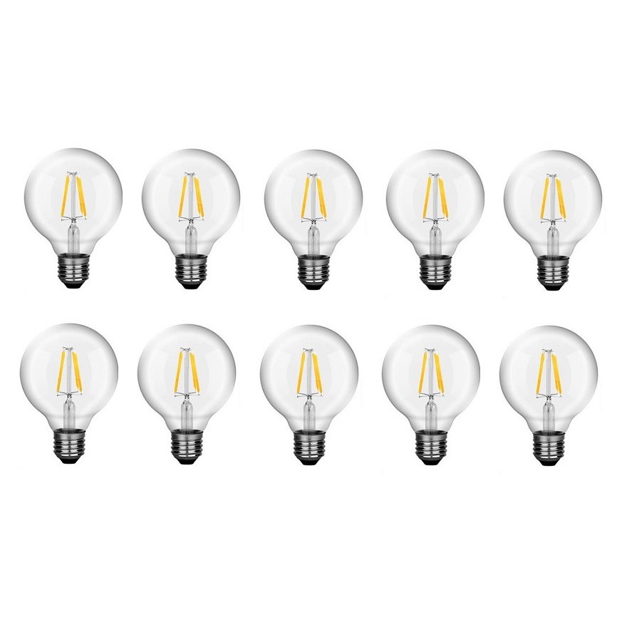 Bộ 10 bóng đèn Led Edison G80 6W đui E27.