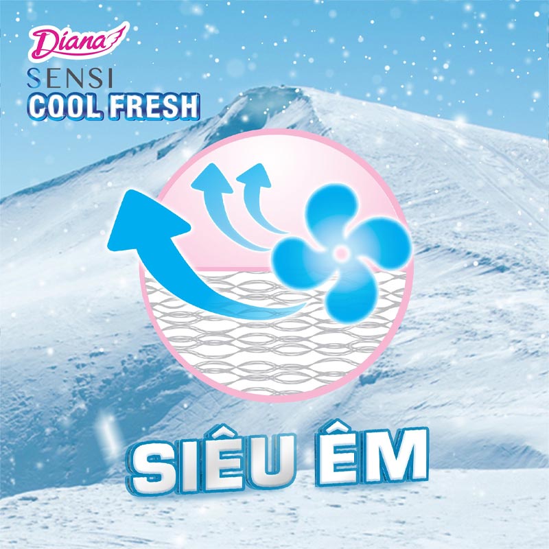 Băng vệ sinh DIANA ban ngày siêu mỏng có cánh Sensi Cool Fresh/BVS Dia