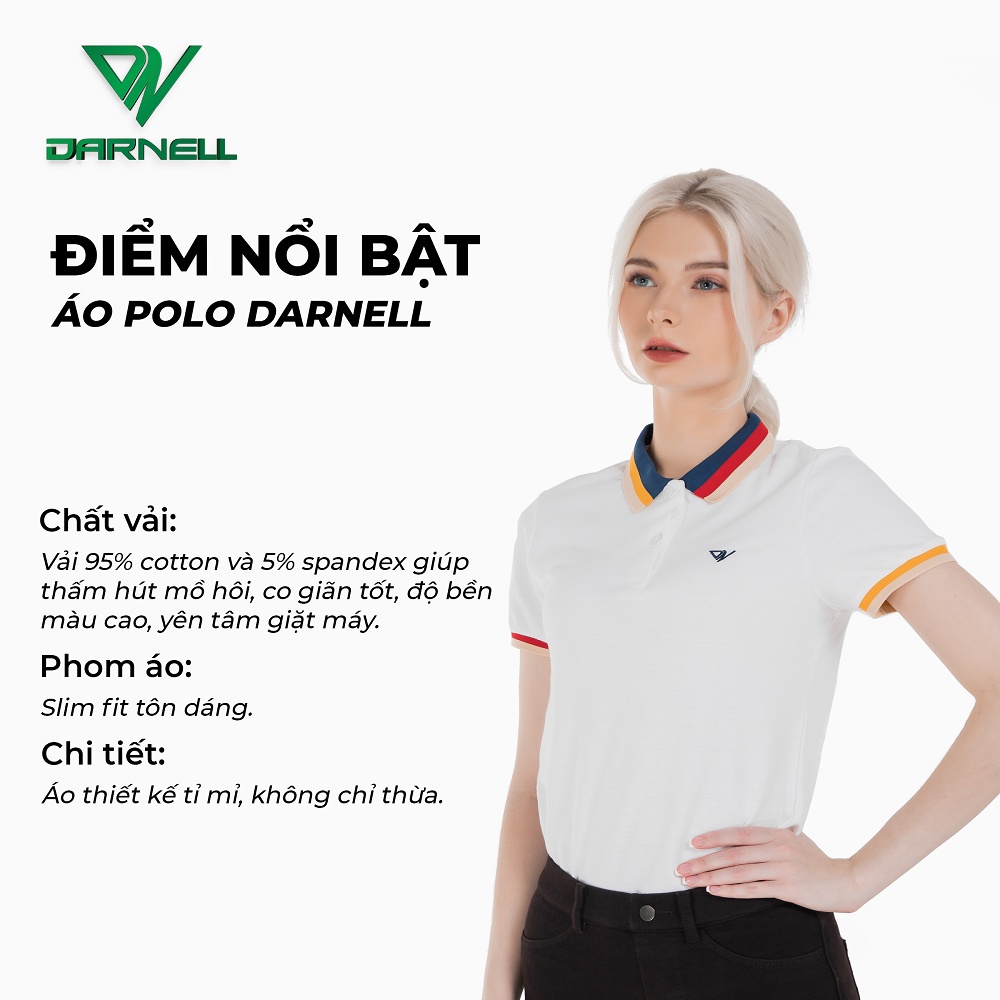 Áo phông polo nữ DARNELL tay ngắn chất cotton mềm mại form tôn dáng, thoáng mát năng động bền màu DN4300