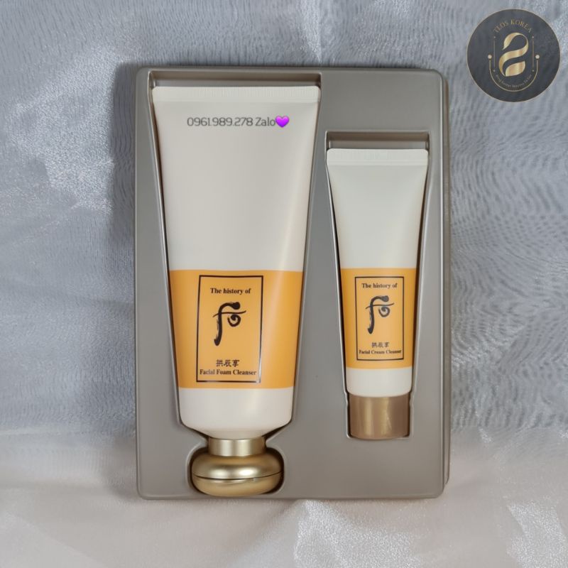 Sữa Rửa Mặt Chống Lão Hóa Dưỡng Ẩm Whoo Vàng Whoo Jin Yang Facial Foam Cleanser 40Ml/160Ml/Set2 Món