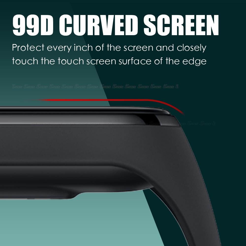 Kính Cường Lực 99D Viền Cong Chuyên Dụng Cho Đồng Hồ Thông Minh XiaoMi Mi Band 5 4 NFC