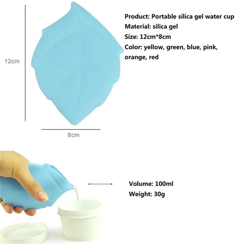 [Random Color] Cốc Đựng Bàn Chải Đánh Răng/ Cốc Súc Miệng Bằng Silicone Hình Chiếc Lá Dùng Khi Đi Du Lịch/Cắm Trại/Leo Núi Ngoài Trời