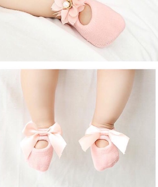 Ninikids: Set 3 tất hồng kute cho bé sơ sinh