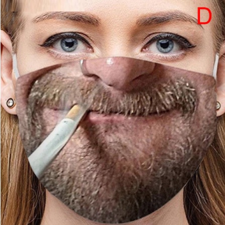 💥 Khẩu Trang 3D 50 Kiểu Hóa Trang Halloween hình mặt người giả đi chơi đi siêu thị đi dạo vui nhộn troll hài hước 001544