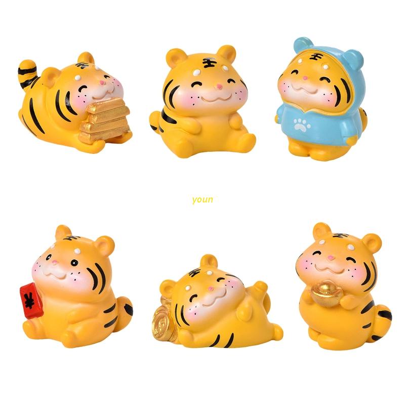 Mô hình hổ mini bằng nhựa resin mang lại may mắn và hạnh phúc trang trí nhà cửa cho lễ hội mùa xuân
