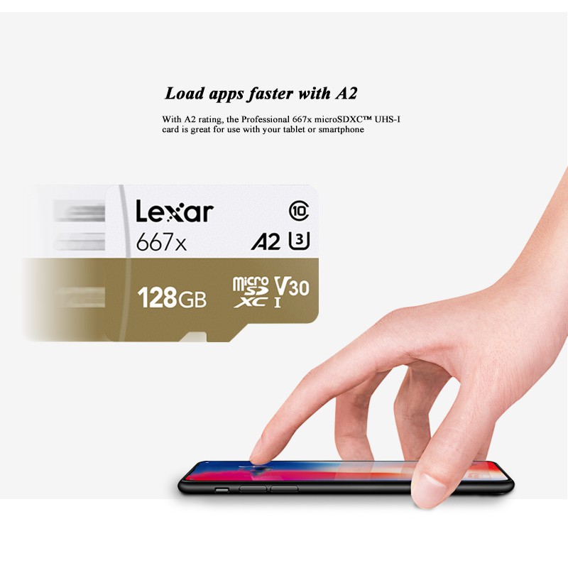 Thẻ Nhớ MicroSDXC Lexar Professional 667X V30 U3 4K A1 128GB R100MB/s - Không Box (Vàng)