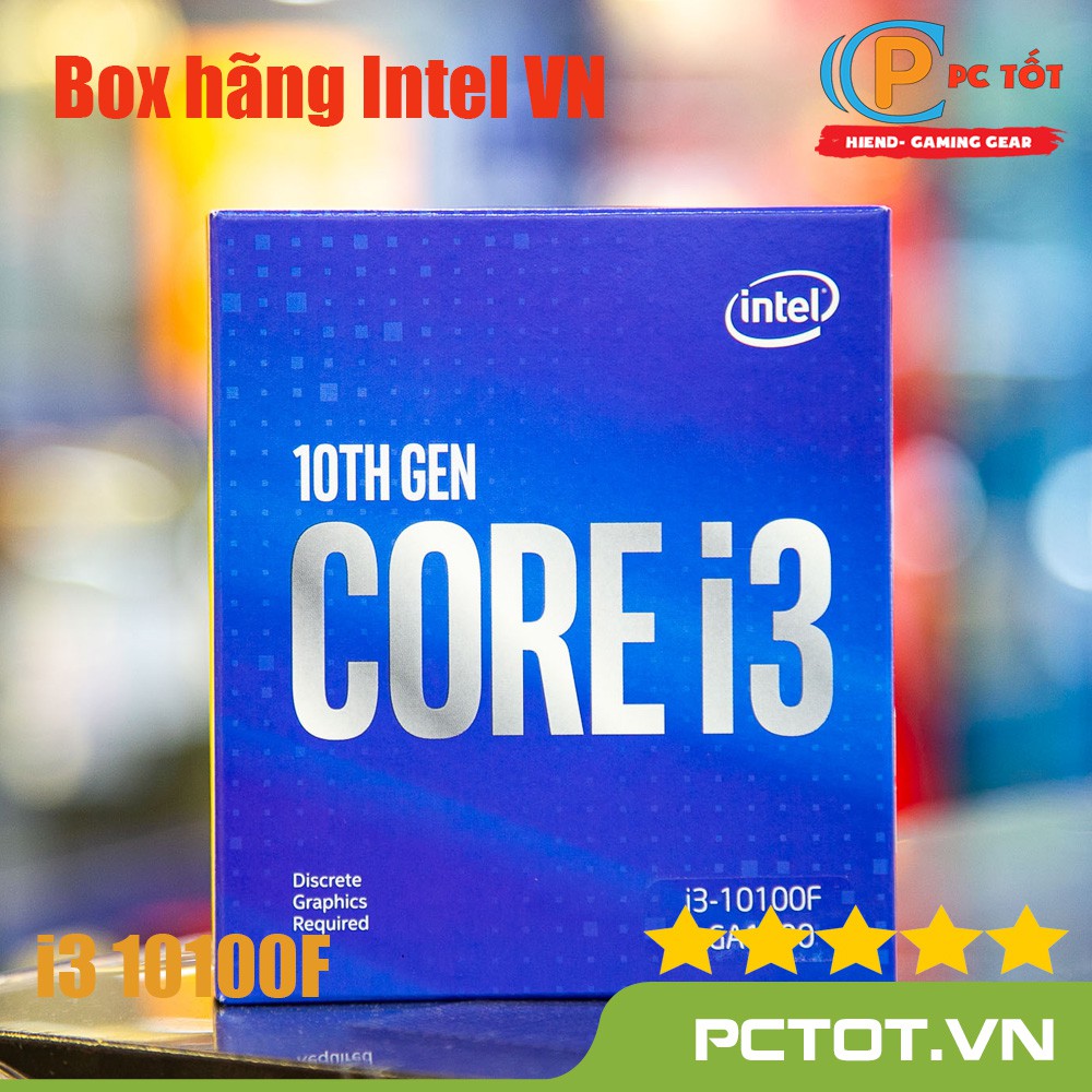 CPU Intel Core i3 10100F 3.6GHz up to 4.3GHz, 4 nhân 8 luồng socket 1200 - Bảo hành 36 tháng