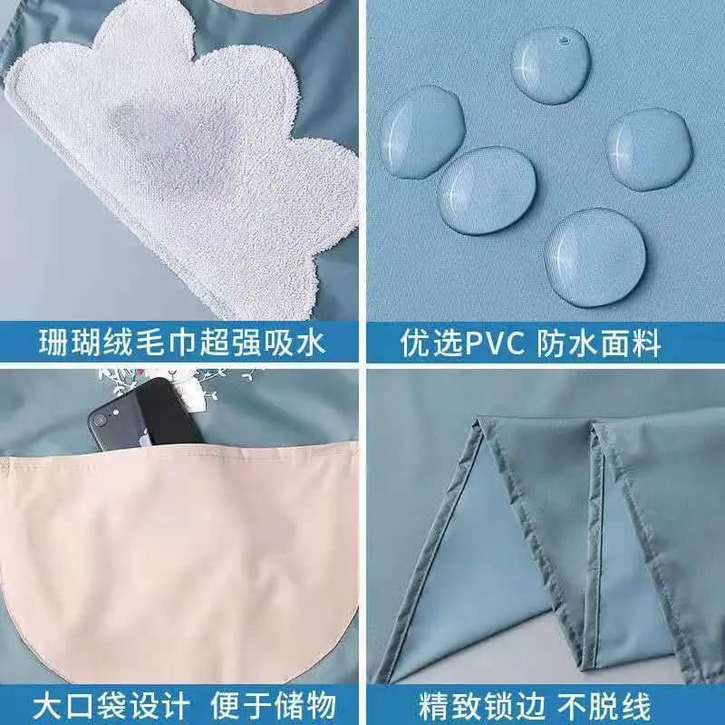 Tạp dề chống thấm có túi đựng và chỗ lau tayFREESHIPTạp hoa cúc