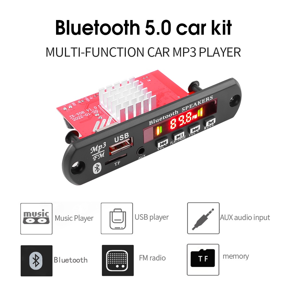 Bảng Mạch Giải Mã Bluetooth 120W Dc 8V-24V 2*60W Dành Cho Máy Nghe Nhạc MP3 Mô Đun USB 0 FM AUX Radio Ghi Âm Cho Bộ Phụ Kiện Xe Hơi