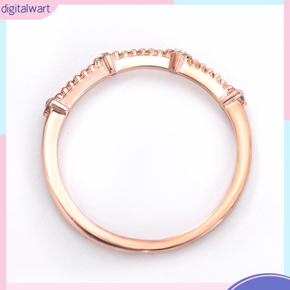 Nhẫn kim loại đính 4 viên kim cương nhân tạo thời trang cho nữ